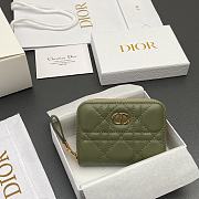 Kitlife Dior Caro Scarlet Wallet Green Cannage Calfskin 11x7.5x3cm - 2