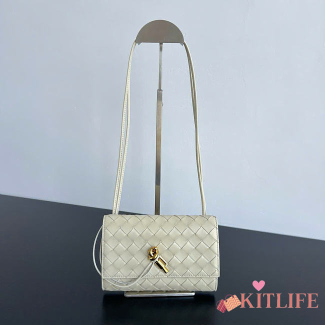 Kitlife Bottega Veneta Andiamo Pouch on Strap White 836940 19x13x2cm - 1