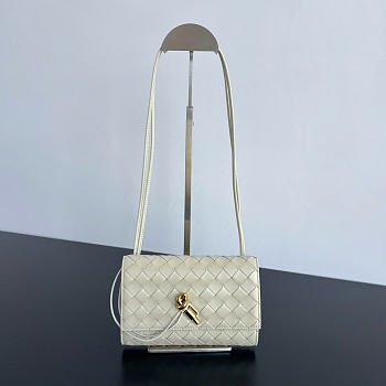 Kitlife Bottega Veneta Andiamo Pouch on Strap White 836940 19x13x2cm
