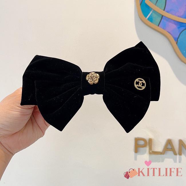 Kitlife Chanel Bow Hair Clip Black   - 1