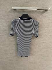 Kitlife Prada Letter Striped Top Dark Blue & White - 4