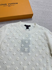 Kitlife Louis Vuitton Embroidered Monogram Knit Top Off-white - 6