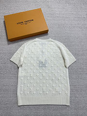 Kitlife Louis Vuitton Embroidered Monogram Knit Top Off-white - 5