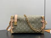 Kitlife Louis Vuitton Side Trunk MM East West Bag Green Denim M27451 28x15x7cm - 1