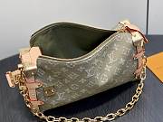 Kitlife Louis Vuitton Side Trunk MM East West Bag Green Denim M27451 28x15x7cm - 5