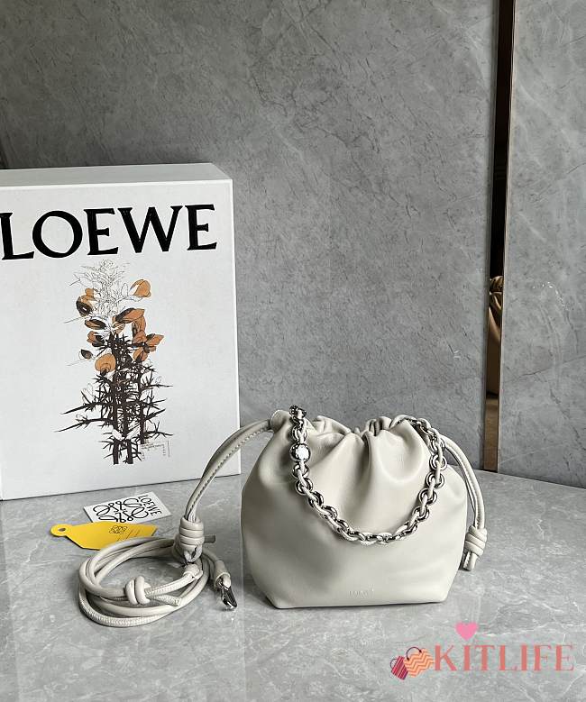 Kitlife Loewe Mini Flamenco Purse Bag White 23x5.5x17cm  - 1