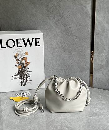 Kitlife Loewe Mini Flamenco Purse Bag White 23x5.5x17cm 