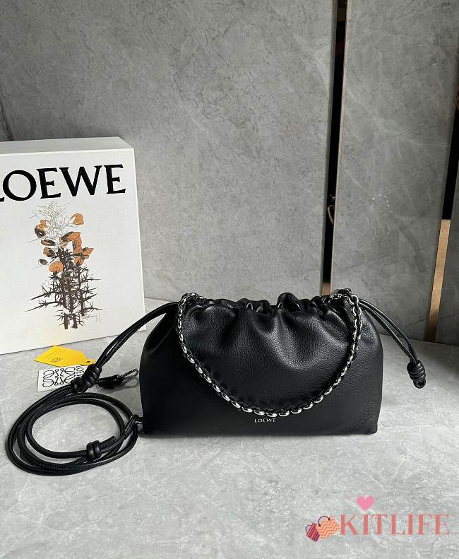 Kitlife Loewe Mini Flamenco Purse Bag Black 23x5.5x17cm  - 1