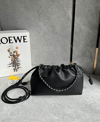 Kitlife Loewe Mini Flamenco Purse Bag Black 23x5.5x17cm 