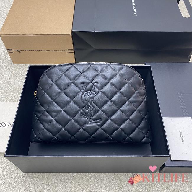 Kitlife Saint Laurent Le Cassanfre Cosmetic Bag Black 736010 30×20×11cm - 1