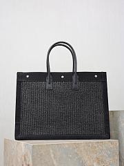 Kitlife Saint Laurent Rive Gauche Tote Bag in Black Raffia 509415 48×36×16cm - 3