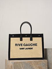 Kitlife Saint Laurent Rive Gauche Tote Bag in Beige Raffia 509415 48×36×16cm - 1