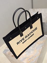 Kitlife Saint Laurent Rive Gauche Tote Bag in Beige Raffia 509415 48×36×16cm - 5