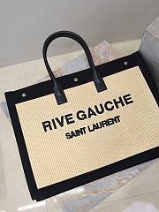 Kitlife Saint Laurent Rive Gauche Tote Bag in Beige Raffia 509415 48×36×16cm - 4