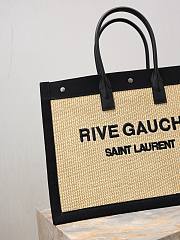 Kitlife Saint Laurent Rive Gauche Tote Bag in Beige Raffia 509415 48×36×16cm - 3