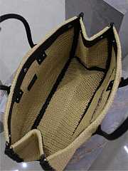 Kitlife Saint Laurent Rive Gauche Tote Bag in Beige Raffia Straw Woven 509415 48×36×16cm  - 6