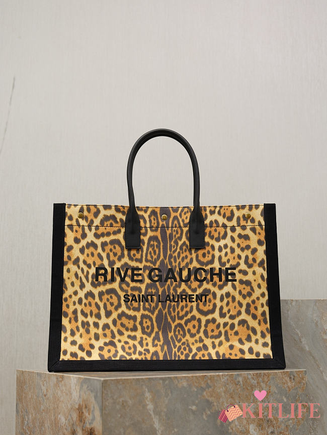 Kitlife Saint Laurent Rive Gauche Tote Bag in Leopard Printed 509415 48×36×16cm - 1