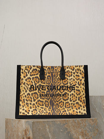Kitlife Saint Laurent Rive Gauche Tote Bag in Leopard Printed 509415 48×36×16cm