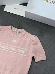 Kitlife Dior Short-Sleeved Sweater Pink Virgin Wool-Cashmere Knit - 2