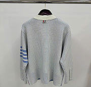 Kitlife Thom Browne Triped Front-pocket Cardigan Blue - 6