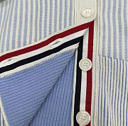 Kitlife Thom Browne Triped Front-pocket Cardigan Blue - 4