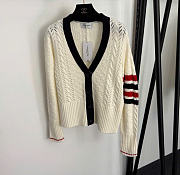 Kitlife Thom Browne Cable Pointelle-stitch Merino-wool 4-Bar Cardigan - 1