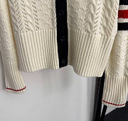 Kitlife Thom Browne Cable Pointelle-stitch Merino-wool 4-Bar Cardigan - 3