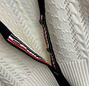 Kitlife Thom Browne Cable Pointelle-stitch Merino-wool 4-Bar Cardigan - 2