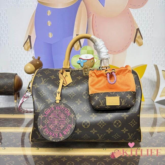 Kitlife Lousi Vuitton Speedy Soft 30 Bag Brown M27512 30x21x17cm - 1
