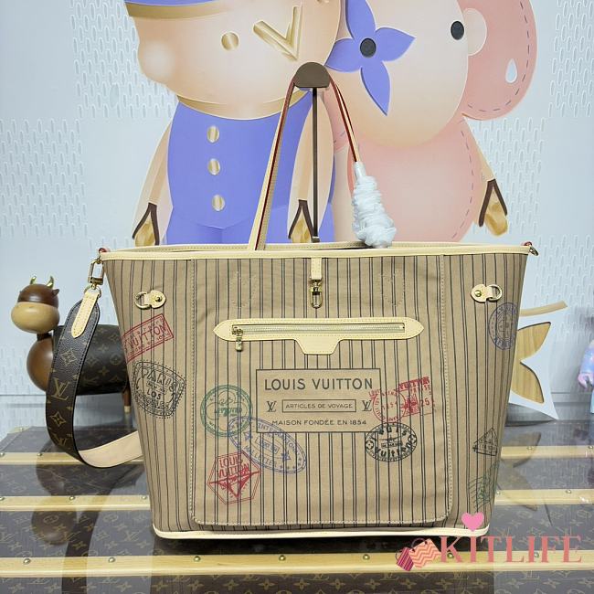 Kitlife Louis Vuitton Neverfull Bandoulière Inside Out GM Bag Brown & Beige M11948 39x32x19cm - 1