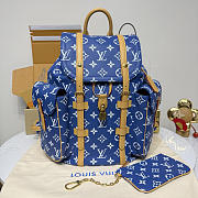 Kitlife Louis Vuitton Christopher MM Backpack Blue M55699 38x44x12.5cm - 1