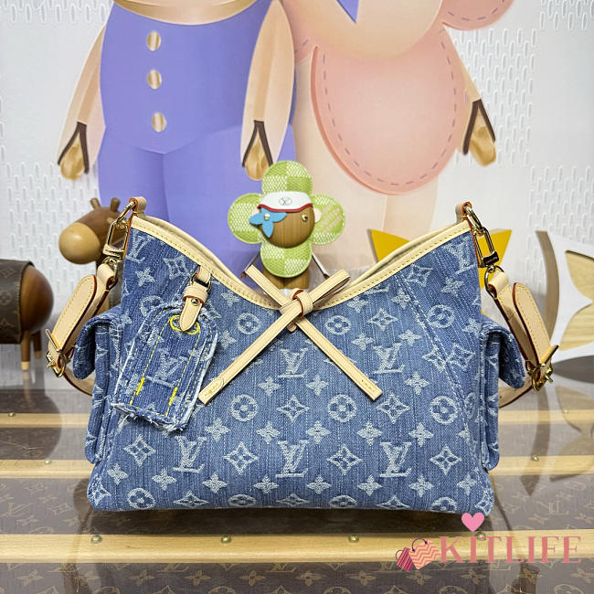 Kitlife Louis Vuitton Carryall Cargo PM Bag Blue Denim M28287 33.5x23x15cm - 1