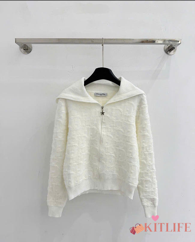 Kitlife Dior Classic Monogram Cardigan White - 1