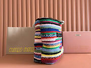 Kitlife Miu Miu Raffia Straw And Cotton Woven Tote Bag Multicolor 5BG228 40x34x16cm  - 5