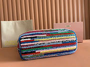 Kitlife Miu Miu Raffia Straw And Cotton Woven Tote Bag Multicolor 5BG228 40x34x16cm  - 4