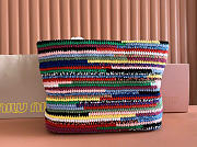 Kitlife Miu Miu Raffia Straw And Cotton Woven Tote Bag Multicolor 5BG228 40x34x16cm  - 3