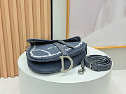 Kitlife Dior Embroidered Saddle Bag Blue 24×16×18cm - 5