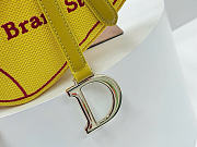 Kitlife Dior Embroidered Saddle Bag Yellow 24×16×18cm - 5