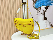 Kitlife Dior Embroidered Saddle Bag Yellow 24×16×18cm - 2