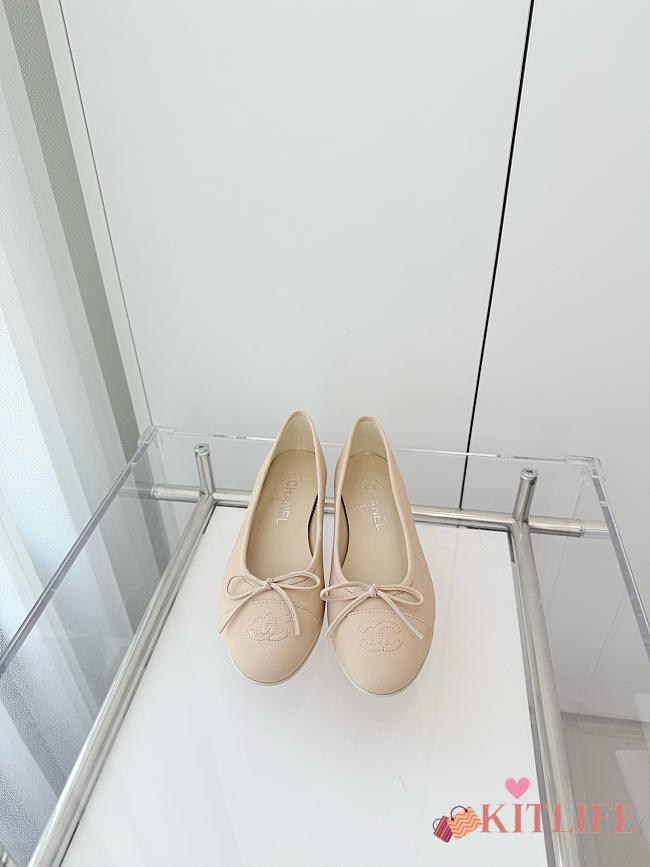 Kitlife Chanel Classic Ballet Flats Shoes Beige - 1