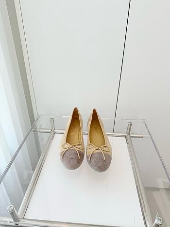Kitlife Chanel Classic Ballet Flats Shoes Beige & Grey