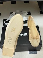 Kitlife Chanel Mesh Bow Ballet Flats Shoes Begie - 5