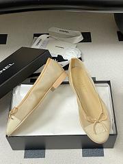 Kitlife Chanel Mesh Bow Ballet Flats Shoes Begie - 6
