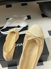 Kitlife Chanel Mesh Bow Ballet Flats Shoes Begie - 4