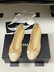 Kitlife Chanel Mesh Bow Ballet Flats Shoes Begie - 2