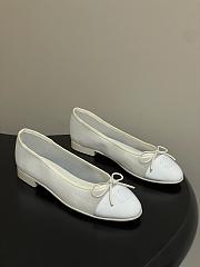 Kitlife Chanel Mesh Bow Ballet Flats Shoes White - 1