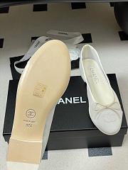 Kitlife Chanel Mesh Bow Ballet Flats Shoes White - 5