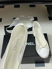Kitlife Chanel Mesh Bow Ballet Flats Shoes White - 4