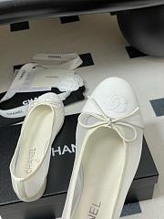 Kitlife Chanel Mesh Bow Ballet Flats Shoes White - 6