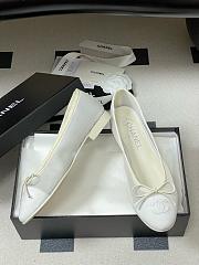 Kitlife Chanel Mesh Bow Ballet Flats Shoes White - 3